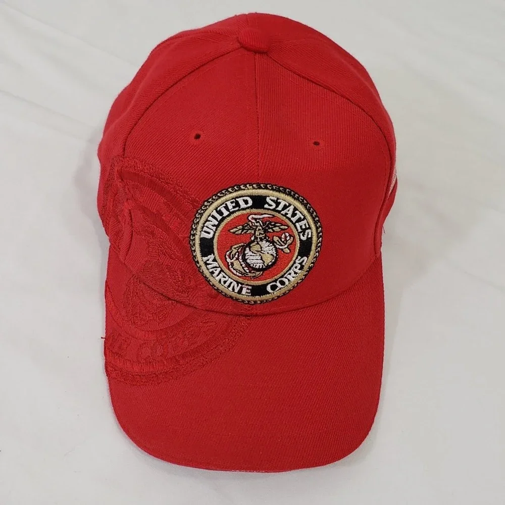 United States Marine Corp Baseball Cap / Hat from City Hunters, Red, Adjustable
